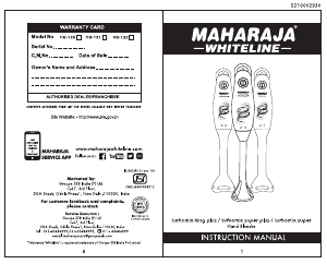 Manual Maharaja Whiteline Turbomix King Plus Hand Blender