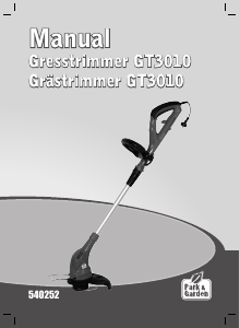 Bruksanvisning Park and Garden GT3010 Grästrimmer