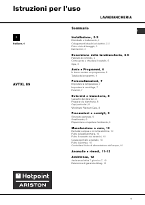 Manuale Hotpoint-Ariston AVTXL 89 (IT)/HA Lavatrice