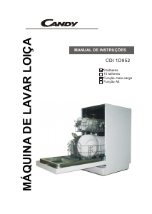 Manual Candy CDI 1D952 Máquina de lavar louça