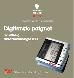 Bruksanvisning Marque Verte BP 3BQ1-3 Digitensio Blodtrycksmätare