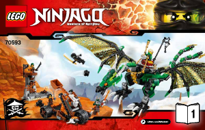 Käyttöohje Lego set 70593 Ninjago Vihreä NRG-lohikäärme