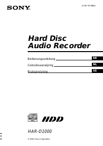 Handleiding Sony HAR-D1000 Harde schijf