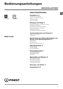 Bruksanvisning Indesit EWD 61483 W DE Tvättmaskin