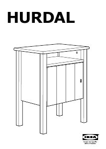 मैनुअल IKEA HURDAL बेडसाइड टेबल
