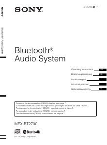 Mode d’emploi Sony MEX-BT2700 Autoradio