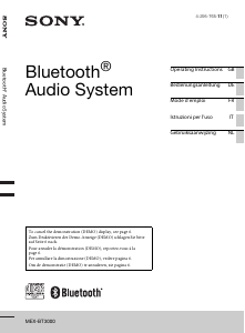 Mode d’emploi Sony MEX-BT3000 Autoradio