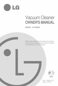 Manual LG V-9155WA Vacuum Cleaner