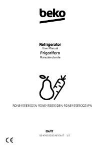 Mode d’emploi BEKO RDNE455E30DBN Réfrigérateur combiné