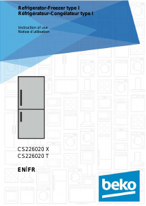 Mode d’emploi BEKO CS226020X Réfrigérateur combiné