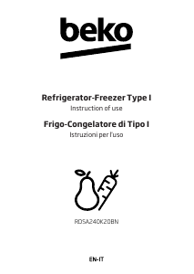 Manuale BEKO RDSA240K20BN Frigorifero-congelatore