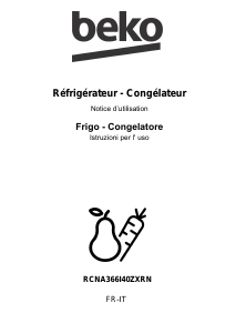 Mode d’emploi BEKO RCNA366I40ZXRN Réfrigérateur combiné