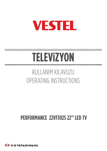 Kullanım kılavuzu Vestel 22VF3025 LED televizyon