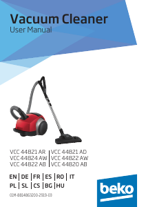 Manual BEKO VCC 44824 AW Vacuum Cleaner
