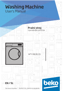 Priročnik BEKO WTV 8636 XS Pralni stroj