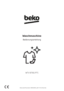 Bedienungsanleitung BEKO WTV 87361 PTS Waschmaschine