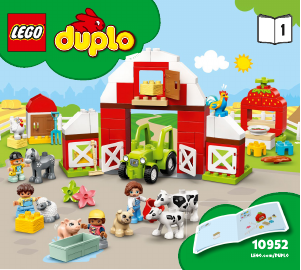 Brugsanvisning Lego set 10952 Duplo Lade, traktor og pasning af bondegårdsdyr