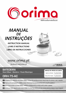 Manual Orima ORH 75 AC Misturador da mão