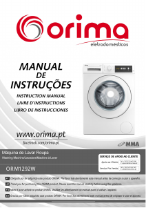 Manual Orima ORM 1292 W Washing Machine