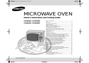 Manual Samsung CE2914NT Microwave