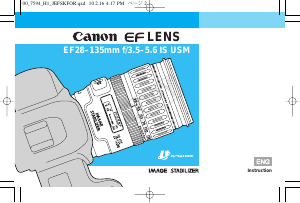 Handleiding Canon EF 28-135mm f/3.5-5.6 IS USM Objectief
