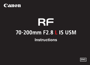 Handleiding Canon RF 70-200mm F2.8 L IS USM Objectief