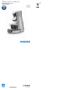 Brugsanvisning Philips HD7826 Senseo Viva Cafe Kaffemaskine