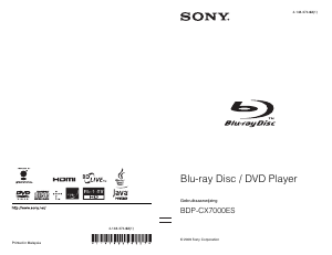 Handleiding Sony BDP-CX7000ES Blu-ray speler