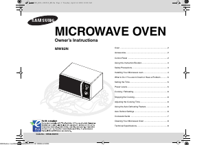 Manual Samsung MW82N-S Microwave