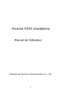 Mode d’emploi Hisense H910 Téléphone portable