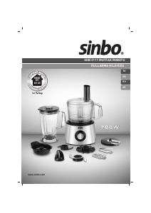Kullanım kılavuzu Sinbo SHB 3111 Mutfak robotu