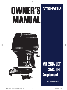 Manual Tohatsu MD 25B2 JET Outboard Motor
