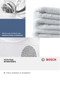 Mode d’emploi Bosch WTW87560FG Sèche-linge