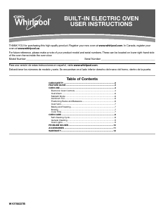 Mode d’emploi Whirlpool WOS51ES4ES Four