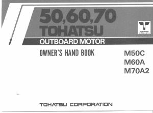 Manual Tohatsu M 70A2 Outboard Motor