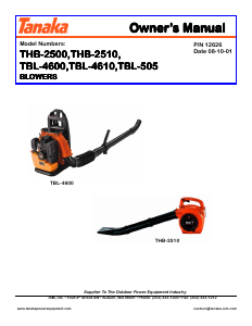 Manual Tanaka TBL-4600 Leaf Blower