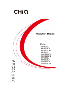 Handleiding Chiq CPB260LF Koel-vries combinatie