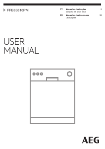 Manual AEG FFB83816PM Máquina de lavar louça