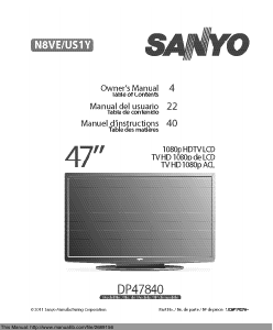 Manual Sanyo DP47840 LCD Television