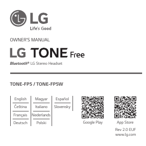 Manual LG TONE-FP5 Headphone