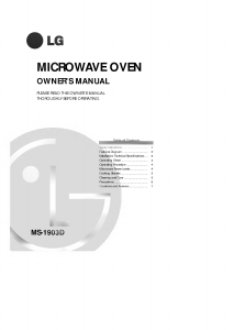 Manual LG MS-1903D Microwave