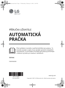 Manuál LG F28V9GW2W Pračka