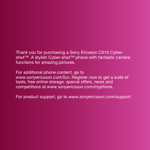 Bruksanvisning Sony Ericsson C510 Mobiltelefon