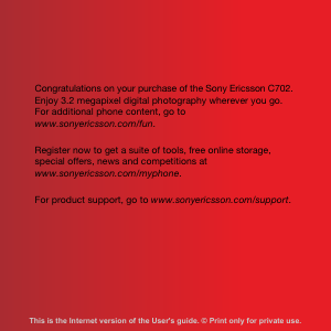 Handleiding Sony Ericsson C702 Mobiele telefoon