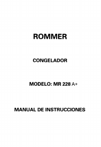Manual de uso Rommer MR 228 Refrigerador