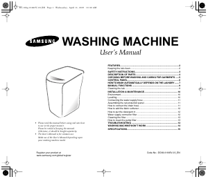 Manual Samsung WA13M7 Washing Machine