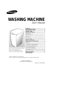 Manual Samsung WA11QASIC Washing Machine