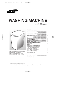 Manual Samsung WA85B9 Washing Machine