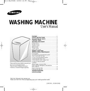 Manual Samsung WA10K2Q1 Washing Machine