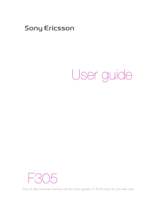 Bruksanvisning Sony Ericsson F305 Mobiltelefon